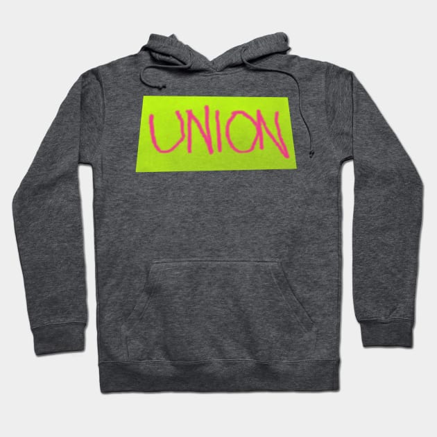 union - pink & green Hoodie by BrownWoodRobot